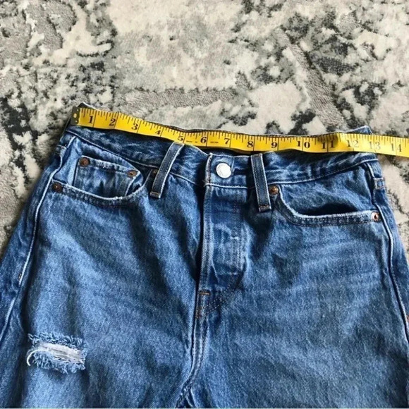 Levi's Distressed BIG E Wedgie Button Fly Skinny Mom Jeans 100% Cotton: 25 - Picture 7 of 12